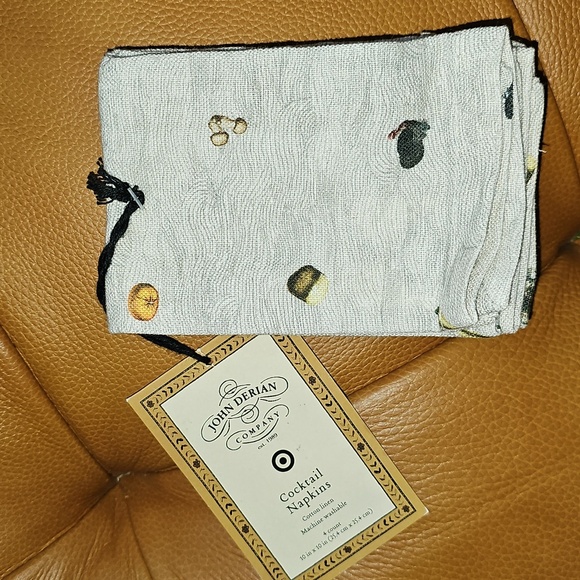 John Derian Cocktail Napkins 🦃🍗🍂 Mushroom Turkey Print - Picture 3 of 6